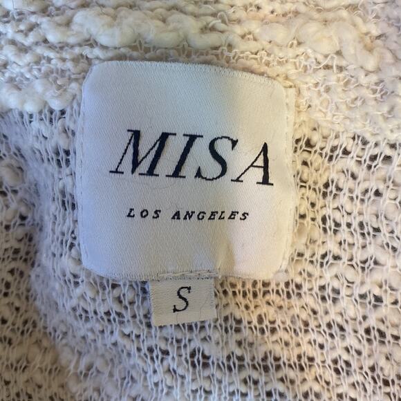 Misa Los Angeles Cotton Linen Open Cardigan Fringe Shag Sweater Size Small - Picture 8 of 9